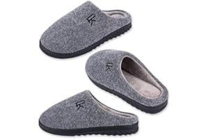 IceCony Hausschuhe Herren Pantoffeln Damen Winter Slipper Mit Rutschfeste Gummisohle Memory Foam Warme Filzpantoffeln Puschen