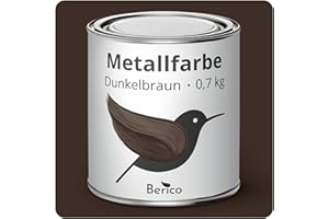 Berico Metal Paint - Dark Brown - 0.7 kg - 4-in-1 Premium Metal Protective Paint - Direct on Rust - For Steel, Zinc, Aluminium, Copper and Iron
