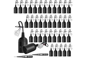 REAQUE Portalampada E27 Da Cantiere, 38 Pezzi, Con Cavo, Include 2 Tester Di Tensione Vde, Adatto Per Portalampade A Incandescenza, Da Cantiere E Portalampade Retrofit (Nero)