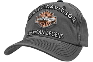 HARLEY-DAVIDSON Harley Davidson Men's Embroidered Bar & Shield Baseball Cap, Charcoal BCC51654