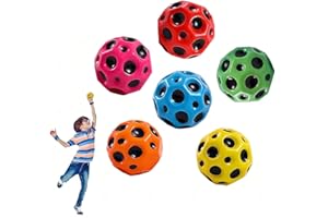 CLUHERTVY Astro Jump Ball Moon Ball Original High Bouncing Galaxy Ball Jumps Rubber Ball Space Ball Make a Banging Noise Mini Bouncing Ball Toy for Kids Party Gift Gummiball (6PC)