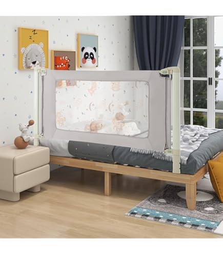 Sponde Letto Bambini Regolabili - Barriera Di Sicurezza 200x70x25 Cm, In Tessuto Oxford - Foto 4