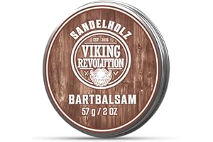 ‎VIKING REVOLUTION Viking Revolution - Bart Balsam mit Sandelholzduft & Argan- & Jojobaöl - Bartwachs - Stylt, Stärkt & Macht Bärte & Schnurrbärte Weich - Herren Geschenke - Sandelholz - 57 g