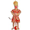 BookMyCostume Complete Hanuman Bajrang Bali Hindu God Kids & Adults Fancy Dress Costume | With Gada 6-7 years