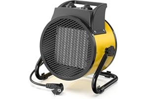 DAHTEC Chauffage Soufflant 3000W - Chauffe Rapide & Économie d'Énergie - Industriel Radiateur électrique - Angle Réglable & Thermostat - Idéal pour la Maison, Atelier et la Chantier