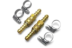 TEZLA Lot de 2 raccords à dégagement rapide pour tuyau propane-butane de 8 mm + 4 clips