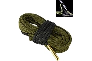T TAKONE Cordón de limpieza de cañón, boresnake para calibre 12, cepillo de latón incrustado, cordón de limpieza reutilizable y compacto para rifle, pistola, escopeta