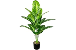 AIVORIUY Piante Finte da Interno con Vaso, Alberi Artificiali Piante Artificiale Grandi Decorazioni Esterno Salotto Balcone Camera da Letto Aesthetic Room Decor Giardino (80cm Tropicale Banana)