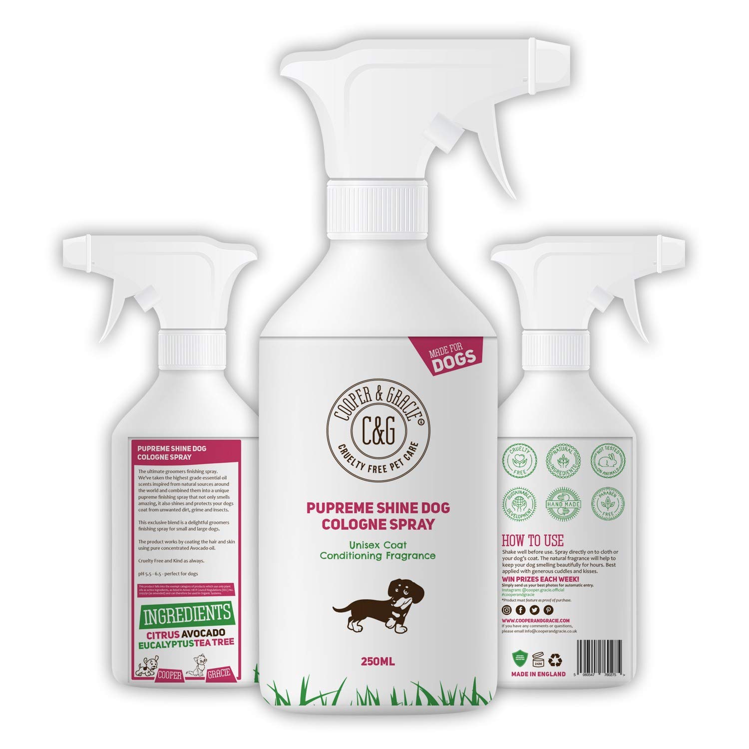 Detangling Dog Perfume Spray 250ml Leaves Dog Coat Detangled and