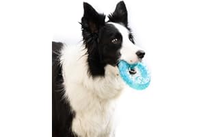 InnovaGoods® Juguetes para Perros, Mordedor Perro 2 en 1, Perros Accesorios Efecto frío, congelable con Ranura para Comida o premios Favoritos, Juguetes Perro para Cuidado Dental y Otros Beneficios.