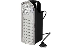 POLY POOL | PP3300 Lampada di Emergenza Portatile Ricaricabile 32+7 LED - Luce emergenza 3 Funzioni con Cavo 80cm e Spina 10A - Lampada Emergenza Portatile con Presa USB (Powerbank) e Presa Auto