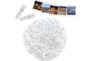 Xinzistar 100pcs Mini Clear Pegs Transparent Pegs Tiny Photo Clips for Arts & Crafts, Weddings & Parties
