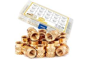 ORTAVA Inserti Filettati M2 M2.5 M3 M4 M5 M6, 300 Inserti per Dadi in Ottone, Dadi Zigrinati, Inserto Filettato a Caldo in Plastica Grazie al Calore o Agli Ultrasuoni Nelle Parti Della Stampante