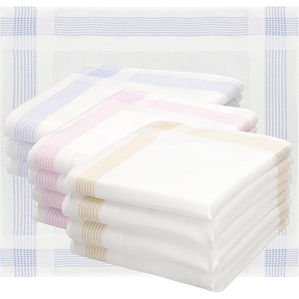 Lot De 12 Mouchoirs En Coton Betz Lord 4 - 43x43 Cm, 100% Coton Mercerisé, Motif 151 (3 Couleurs Par Motif)