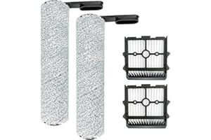 Fictezlove Set d'accessoires pour Tineco Floor One S5 combo Aspirateur eau et poussière à batterie, Pièces détachées Contient 2 rouleaux de brosses 2 filtres HEPA(S5 Combo)