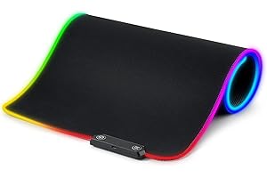 DR1TECH Anka+ Pro Tappetino Mouse XXL da Gaming con LED per Scrivania [80x30cm] - MousePad per PC Ergonomico, Waterproof e Antiscivolo - Design Unico con Massima Scorrevolezza