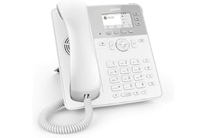 Snom D717 IP Telefon, SIP Tischtelefon (3 selbstbeschriftende Funktionstasten, hochauflösendes Farb-TFT-Display, integrierter Lichtsensor, PoE IEEE 802.3af), Weiß, 00004398
