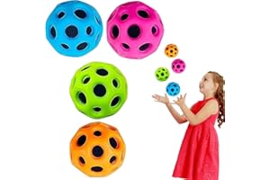 Amebleak 4 Stück Astro Jump Ball, Moon Ball, Space Balls, Planeten Hüpfbälle, Hohe Springender Gummiball Sprünge Gummiball Mini Bouncing Ball Toy Loch-Ball für Kinder Party Gift (blau rosa grün lila)
