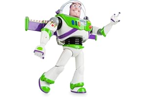 Disney Store Official Buzz Lightyear Interactive Talking Action Figure, Toy Story Astronaut Space Ranger, 30cm/11”, Features 10+ English Phrases, Interacts with Other Figures and Toys, Lights, Ages 3+
