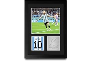 HWC Trading Lionel Messi Argentina Gifts Printed Signed Autograph Picture for Football Fans and Supporters - A4 Portrait Framed