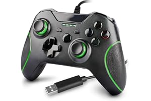 MINLELE Wired Controller for Xbox One,Xbox one Wired Game Contoller with Dual Vibration for Xbox One/S/X/Win7,8,10(Black)