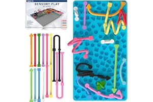 JoyJoyful Sensorik Activity Board, sensoriska fidget-leksaker, Montessori leksak, aktivitetsbräda med resväska, autism, stress, ADHD, ångest spel, lekleksak med resväska och 14 snören