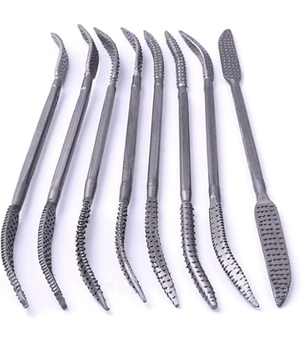 5x180mm Mini Assorted Wood Rasp File Set Metal Needle Rasps Files With Rubber Handle 6 Shapes Bastard Files For Wood And Soft Stuffs Carving - View #8