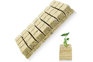 LURNODY 28 Stück Steinwolle Würfel, Steinwolle Anzucht, 3.6 x 3.6 x 4CM Rockwool Cube Eignen Sich für Bewurzelung, Erdlose Kultivierung Von Sämlingen Werkzeug für Die Hydrokulturbepflanzung