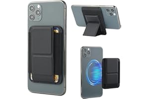 aceyoon Porte-Cartes pour Magsafe, Maintien 3 Cartes Support Téléphone Réglables Portefeuille Magnétique en PU Compatible avec MagSafe pour iPhone 16/15/14/13/12 Séries, Non pour 13/12 Mini,Noir