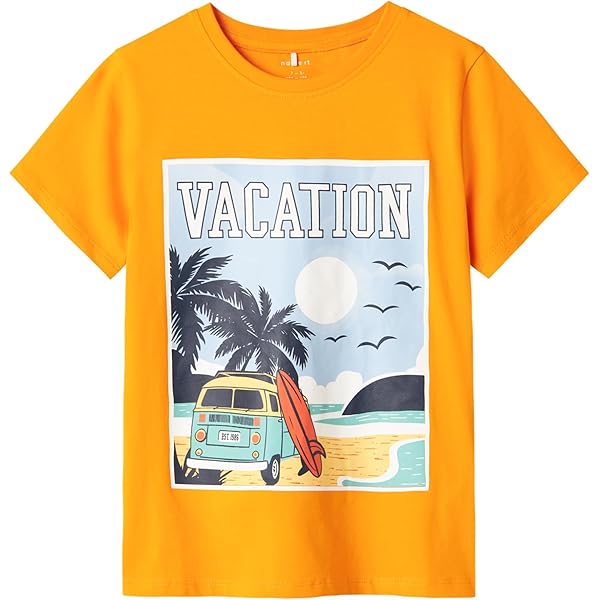 NAME IT Jungen T-Shirt - Baumwolle Kurzarm Rundhals Basic Top Für Kinder