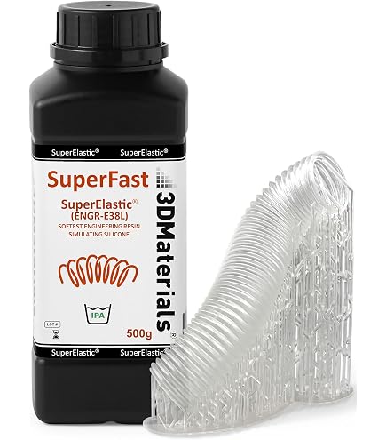 Résine 3D SuperFlex UL94 V-0 - Flexible 80A, Ignifuge, Pour Imprimantes LCD, 1000g Noir