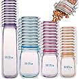 Arabest Mason Jar Zipper Bags, Multi-size Bottle Pattern Reusable Ziploc Bags, Reusable Airtight Seal Leak-proof Portable Food Snack Save Storage Pouch Bag for Travel Picnic Camping and Kids (40)
