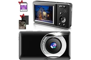 Digital Camera,Nolansend 2.7K/50MP Autofocus Vlogging Camera with 32G Memory Card 16X Digital Zoom,Powerful Cameras for Photography with 2 Batteries for Teens,Kids,Beginners
