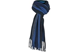Giovanni Cassini Mens Luxury Italian Inspired Stylish Warm Knitted Striped Winter Scarf One Size