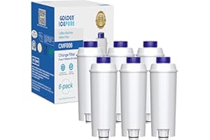 GOLDEN ICEPURE Filtro Acqua per Macchine da Caffè Compatibile Con De'Longhi DLSC002/SER3017 & 5513292811, Compatibile con De Longhi/ECAM/ESAM/ETAM/BCO, Serie EC, 6 pezzi