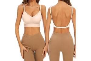 MeeQee Soutien Gorge Dos Nu pour Femme Push Up Invisible Soutien Gorge sans Dos Couture Sport Bretelles Convertibles Diverses Façons de Porter des