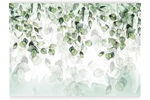 murando - Carta da Parati Adesiva 343x256 cm Fotomurali Adesivi Murali Rivestimento Parete Moderna per Pareti Adesiva Muro Decorativo Fotomurale Fogliame Foglie Verde Fiori Botanico Natura Elegante