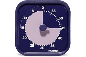 Time Timer MOD Home Seria Metallic - Indywidualny rozmiar 60-minutowy wizualny minutnik odliczający do ADHD, dorosłych, studentów i pomodoro z cichą pracą (metaliczny indygo)