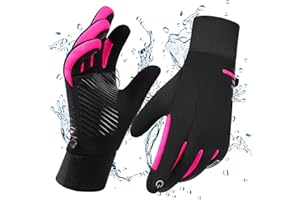 kyncilor Guanti Invernali Impermeabili Uomo,Guanti Moto Invernali Donna, Fodera Soffice, Touch Screen, Silicone Antiscivolo, Guanti Termici per Sci, Bici, Corsa