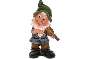 ‎BIRENDY Birendy Gartenzwerg Kapelle Große handbemalte Süße Figuren, Zwerg, Gartendeko Gartenwichtel (Geige-16111-1)