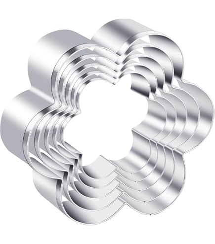 Set 6 Tagliapasta A Forma Di Fiore - Plastic Alimentare, 1.5-8 Cm - Per Biscotti E Pasta Di Zucchero - Foto 12