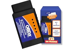 OBD2 Connexion Bluetooth + Support Francais 7/7J - Diagnostic des Codes Moteur en 3 Min ! Valise de Diagnostic Compatible avec la majorité des VÉHICULES - Vendeur Francais avec Support 7/7J 2025