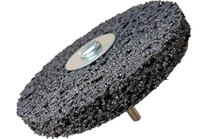 Disco abrasivo Rostio CSD Disco de limpieza CBS con mandril negro para taladro - removedor de óxido / removedor de pintura