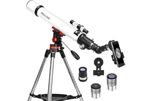 MEEZAA Telescope, Telescope for Adults Astronomy, 70/700 Astronomical Professional Refractor Telescopes for kids Astronomy Beginners with Stainless Steel Tripod and Smartphone Adapter for Moon Planets
