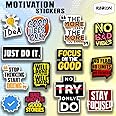 Rinkon Motivation Inspiration Vinyl Stickers (Pack of 13) - Quotes for Laptop Trackpad, Notebook, Bicycle, Helmet - Laminated DIY Decals for All Models