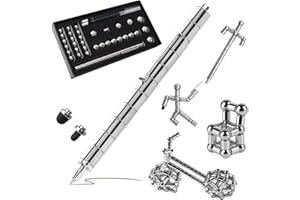 POPOYU Magnetyczna rzeźba fidget, srebrny magnes, metalowy długopis do pisania, zabawka łagodząca niepokój, zabawka magnetyczna. Magnesy Fidget dla nastolatków w wieku 8-16 lat, prezent urodzinowy, DIY