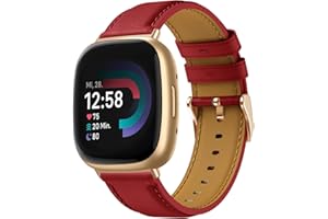 BIRDTOBR Cuir Bracelet pour Fitbit Versa 4/ Versa 3, Classique Premium Cuir Band de Remplacement, Boucle en Métal Réglable Bracelet de Remplacement pour Fitbit Sense 2/ Sense