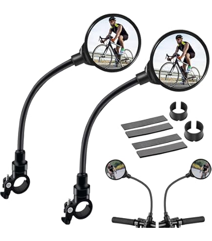 Specchietto Retrovisore Bici CEMOFE - Sinistro, Convesso, Regolabile 360°, Per Manubri 18-22mm, Per MTB E E-Bike - Foto 5