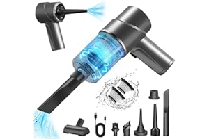 AGARELE Przenośny mini odkurzacz do samochodu, bezprzewodowy, dmuchawa do liści i pompa próżniowa, 3 w 1, 120 W, przenośny odkurzacz do samochodu, kuchni z 2 filtrami HEPA, 7000 Pa, szary