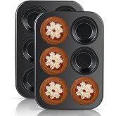 Set of 2 Cupcake Baking Moulds, Baking Mould, Baking Mould, Non-Stick Coating, Suitable for Paper Cupcakes, Brownies (26.5 x